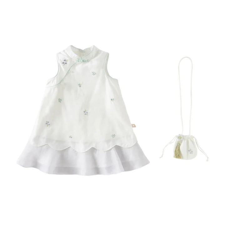 Girls Embroidered Cotton Dress