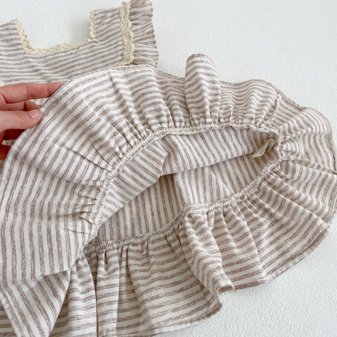 Girls Plaid Ruffle Summer Dress