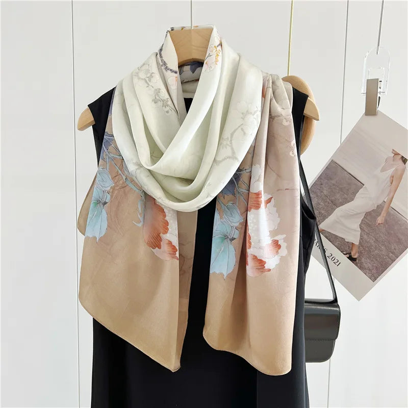 Women’s Pure Silk Shawl | Elegant Printed Long Drape