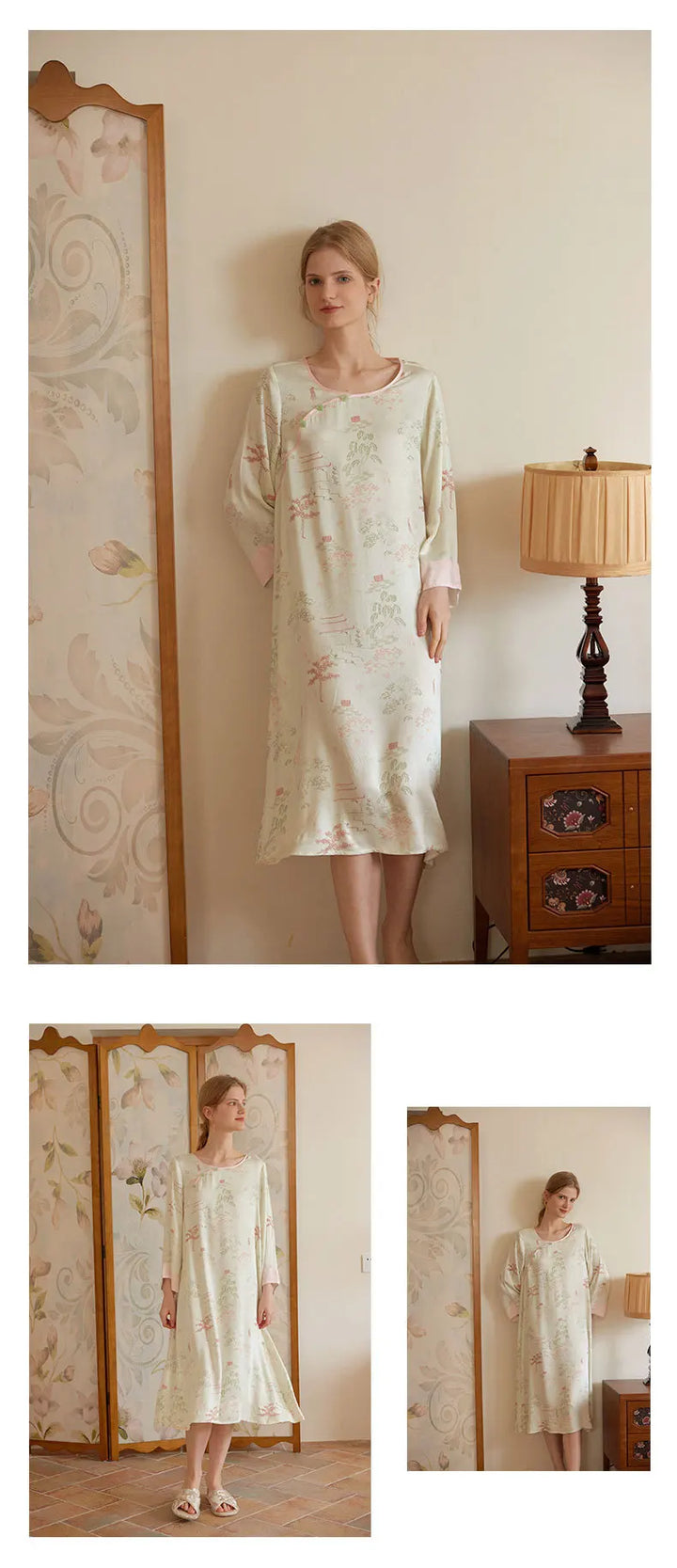 Women’s Satin Nightdress | جلابية ساتان نسائية للبيت - Retro