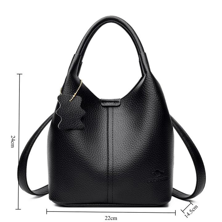 Women’s Soft Bucket Shoulder Bag | Elegant Top-Handle Tote
