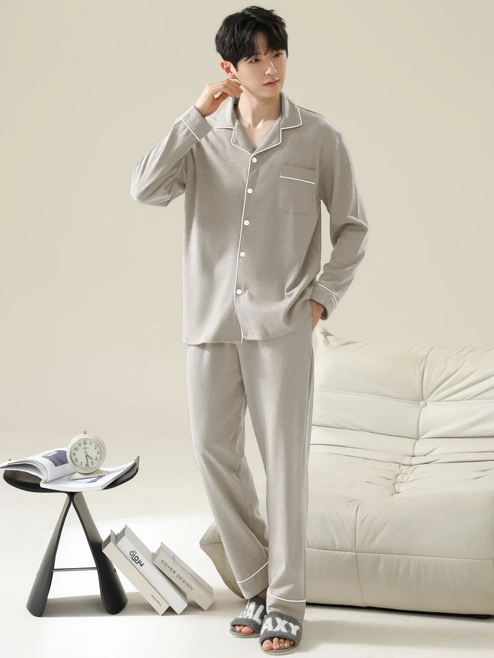 Men’s Cotton Pajamas Set | Classic Comfortable Sleepwear