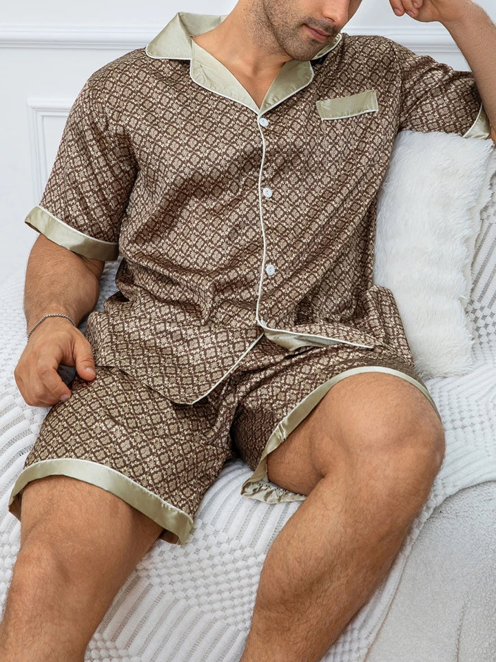 Men’s Plaid Pajamas Set | Short Sleeve Comfortable Sleepwear