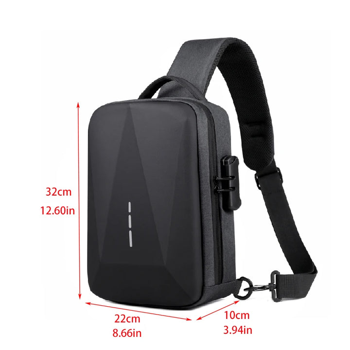 Men’s Anti-Theft USB Chest Bag | حقيبة صدر رجالية مضادة للسرقة مع USB