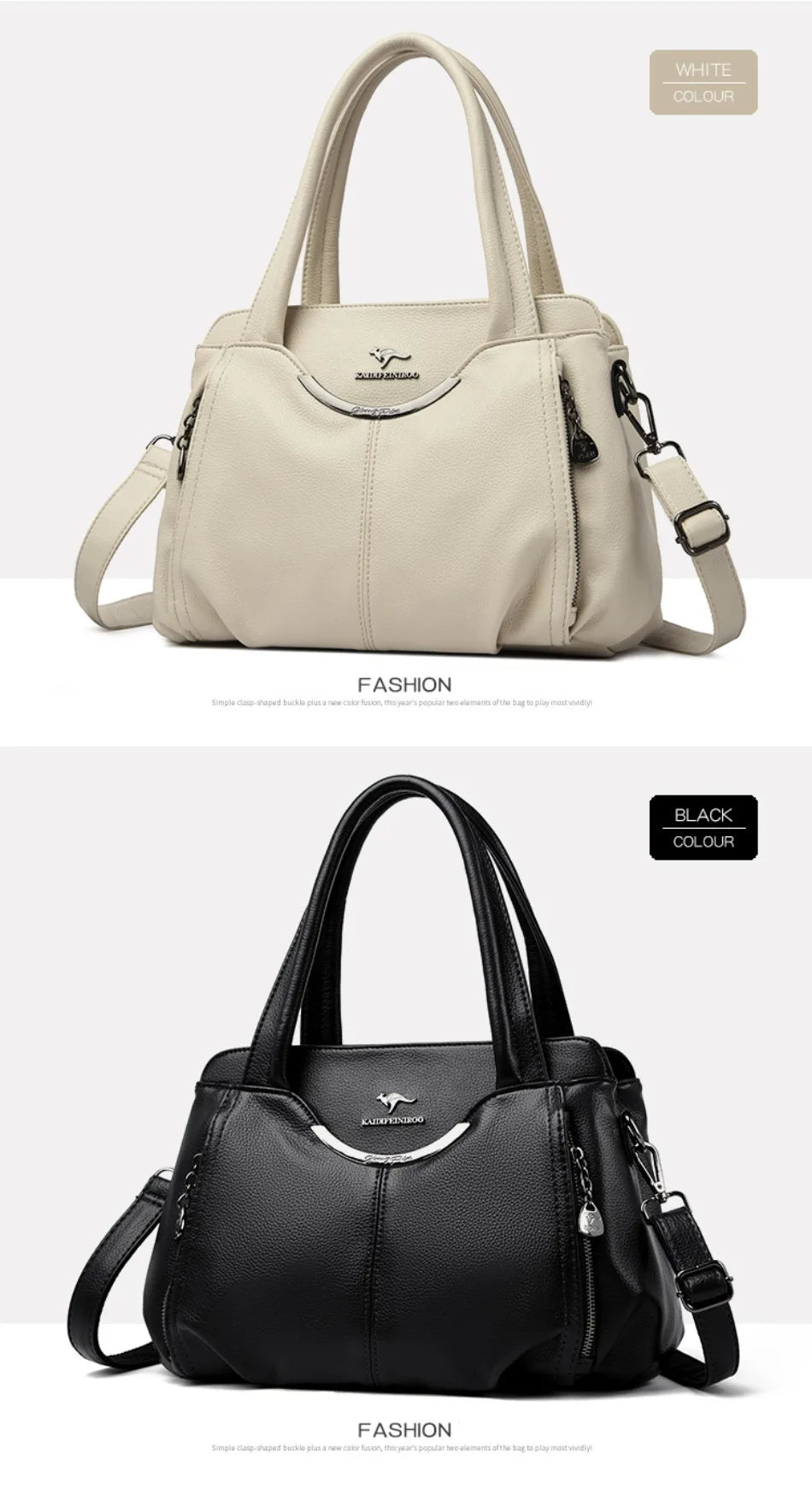 Women’s Soft Leather-Look Tote Bag | Elegant Shoulder Crossbody