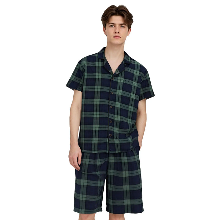 Men’s Solid Pajama Set | Short Sleeve Summer Homewear