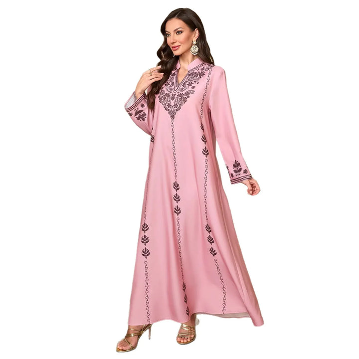 Women’s Luxe Embroidered Modest Maxi Dress | فستان طويل مطرز فاخر
