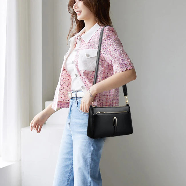 Women’s Solid Shoulder Crossbody Bag | حقيبة كتف نسائية عملية