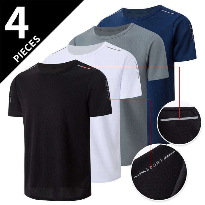 Men’s Quick-Dry Reflective Sports T-Shirt 1/4 Pack | تيشيرت رياضي رجالي سريع الجفاف فردي أو ٤ قطع