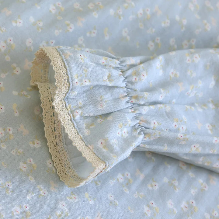 Women’s Double Gauze Cotton Nightgown | جلابية قطنية صيفية للبيت - Floral