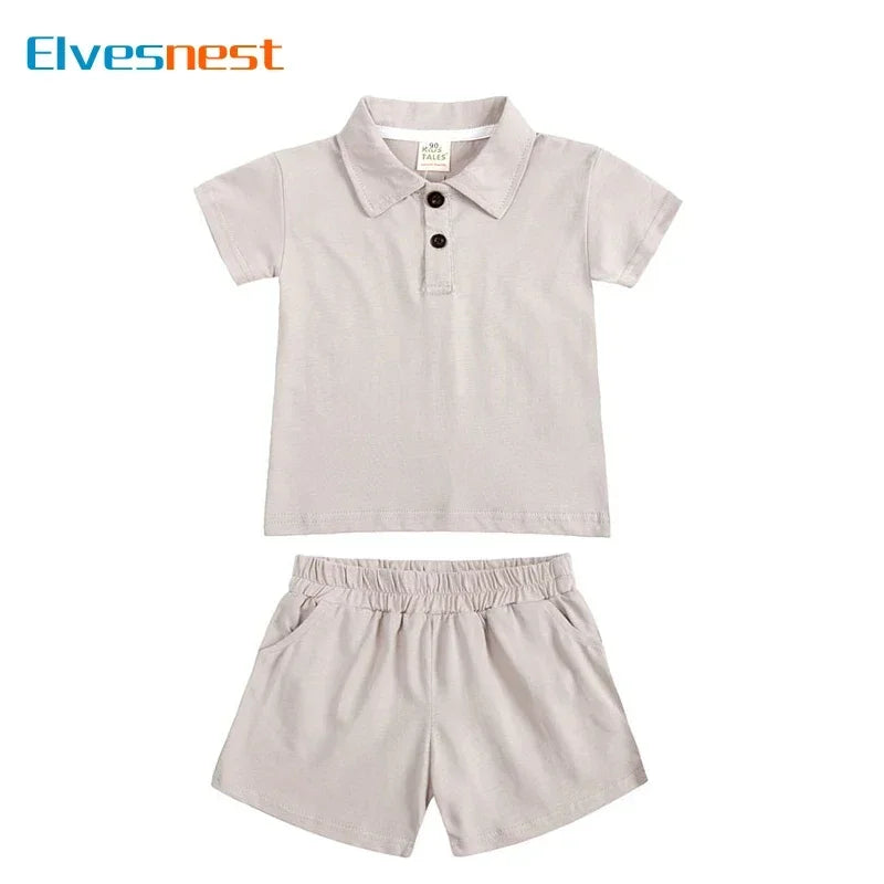Boys’ Summer Shirt & Shorts Set | طقم أولاد صيفي بقميص وشورت
