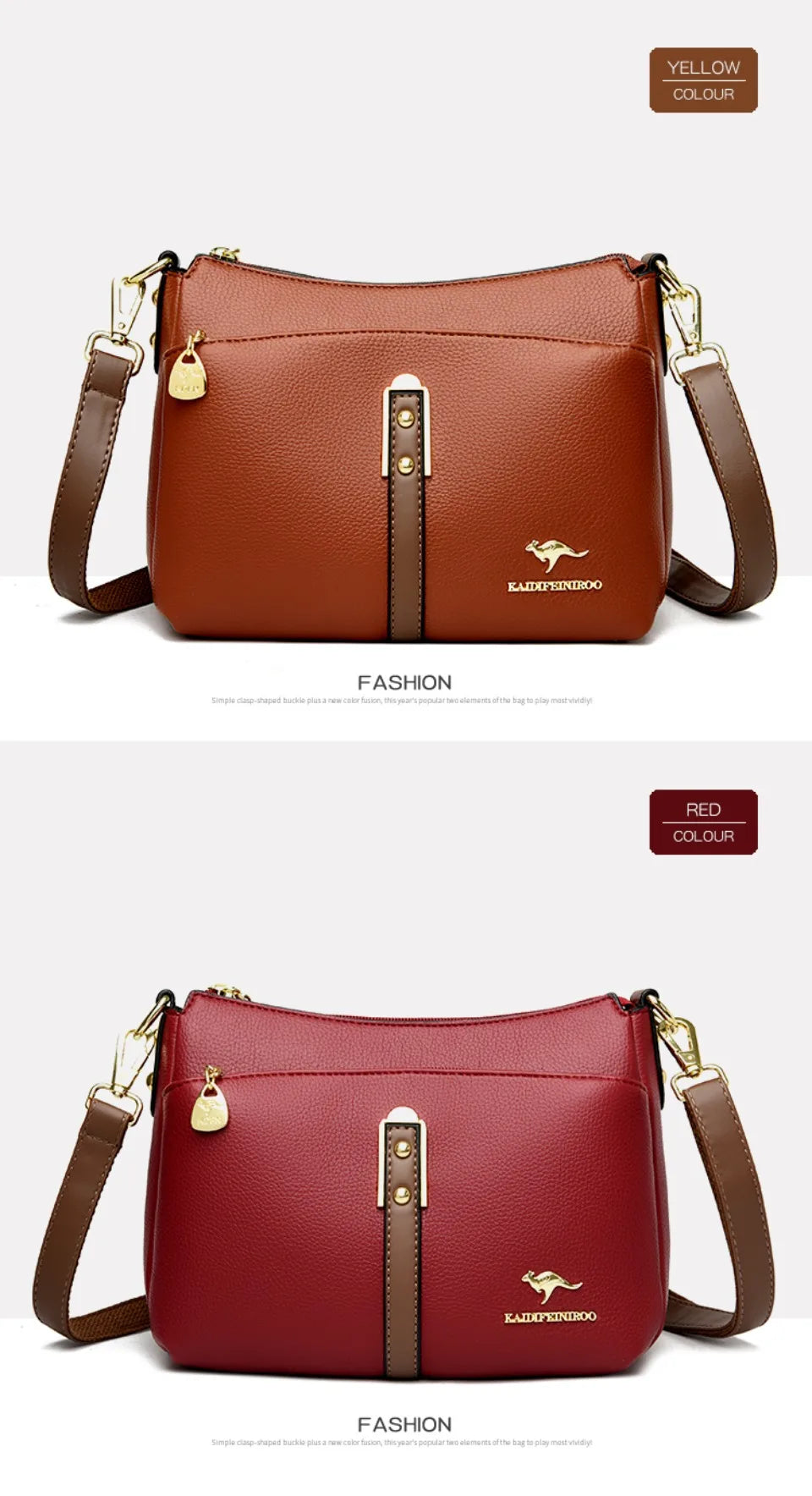 Women’s Three-Layer Shoulder Bag | Elegant Soft Crossbody