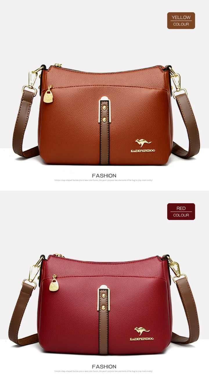 Women’s Three-Layer Shoulder Bag | Elegant Soft Crossbody