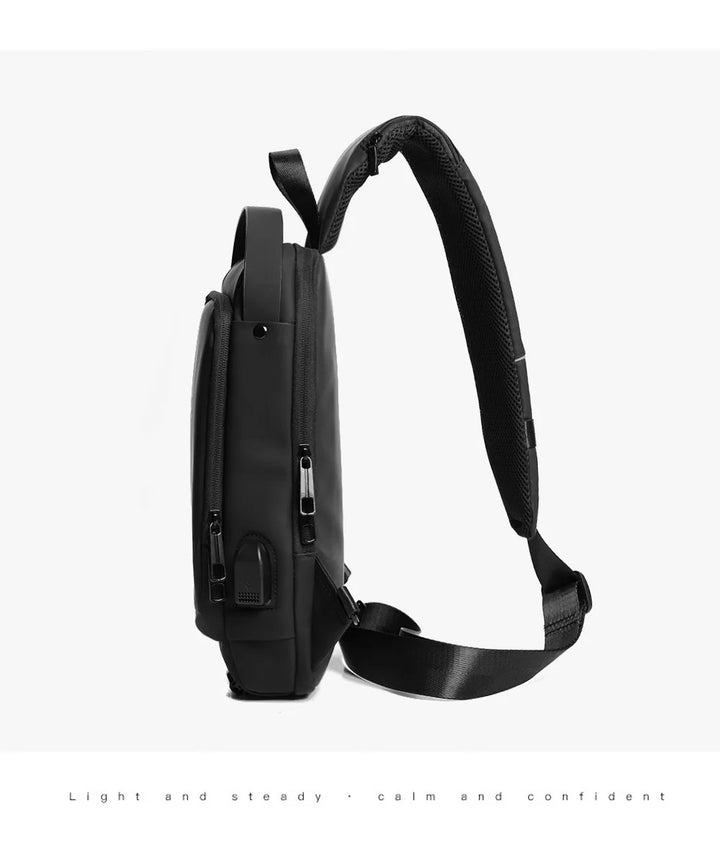 Men’s Anti-Theft Oxford Sling Chest Bag | حقيبة صدر رجالية أكسفورد مضادة للسرقة