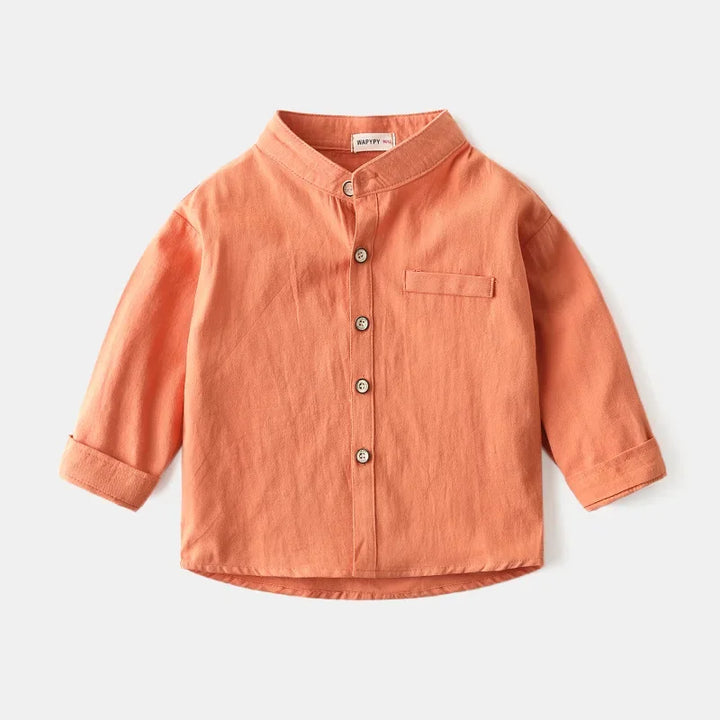 Boys’ Pure Cotton Long Sleeve Shirt | قميص أطفال قطني بأكمام طويلة