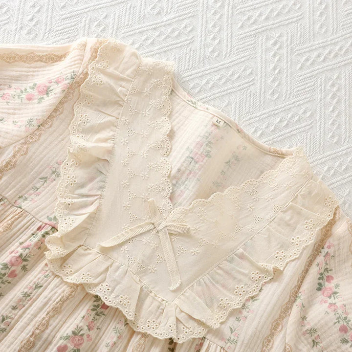Women’s Cotton Summer Nightgown | جلابية بيت قطنية صيفي - Vine Print