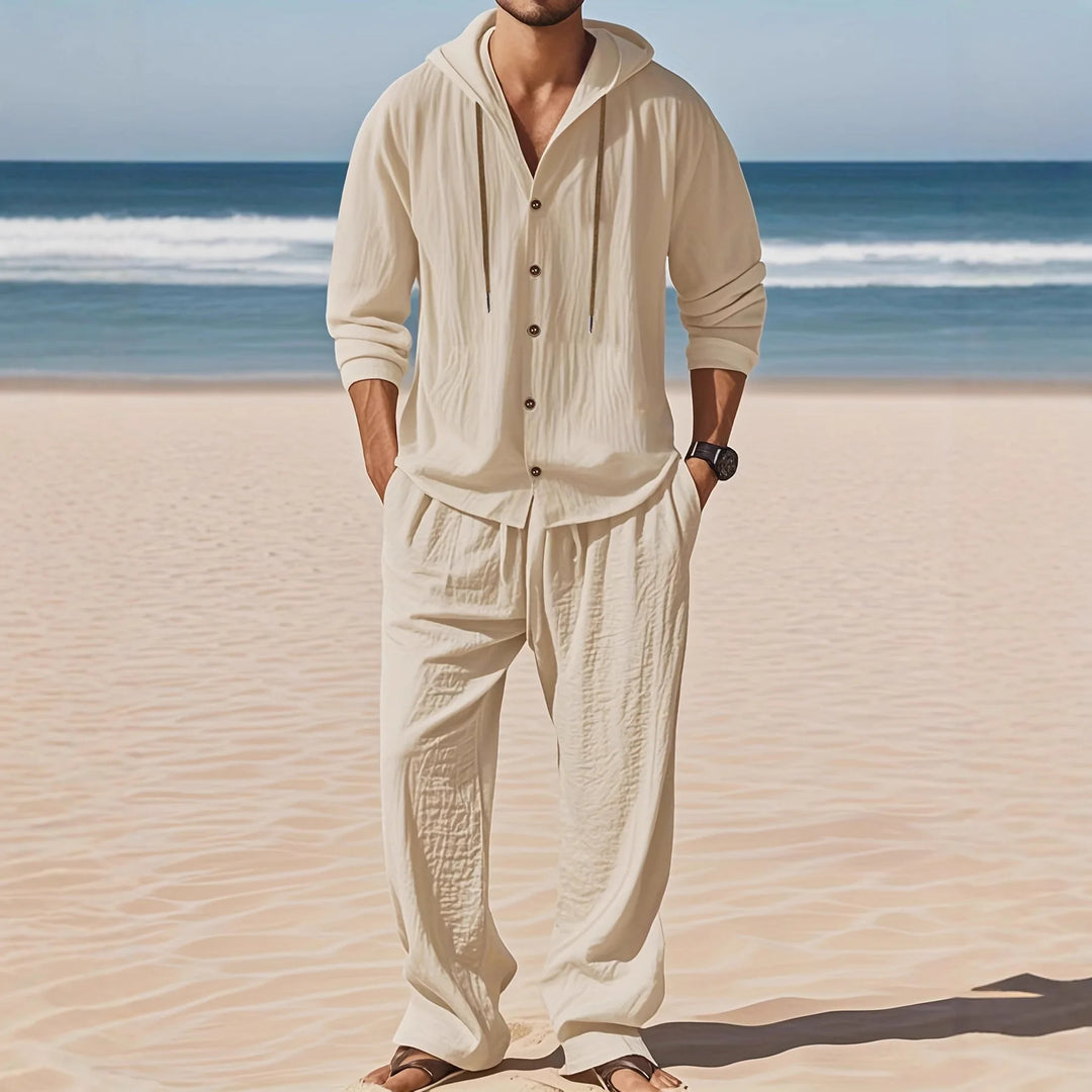 Men’s Linen Shirt & Pants Set | Breathable Relaxed Fit