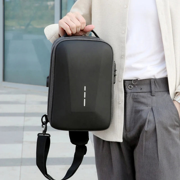 Men’s Anti-Theft USB Chest Bag | حقيبة صدر رجالية مضادة للسرقة مع USB