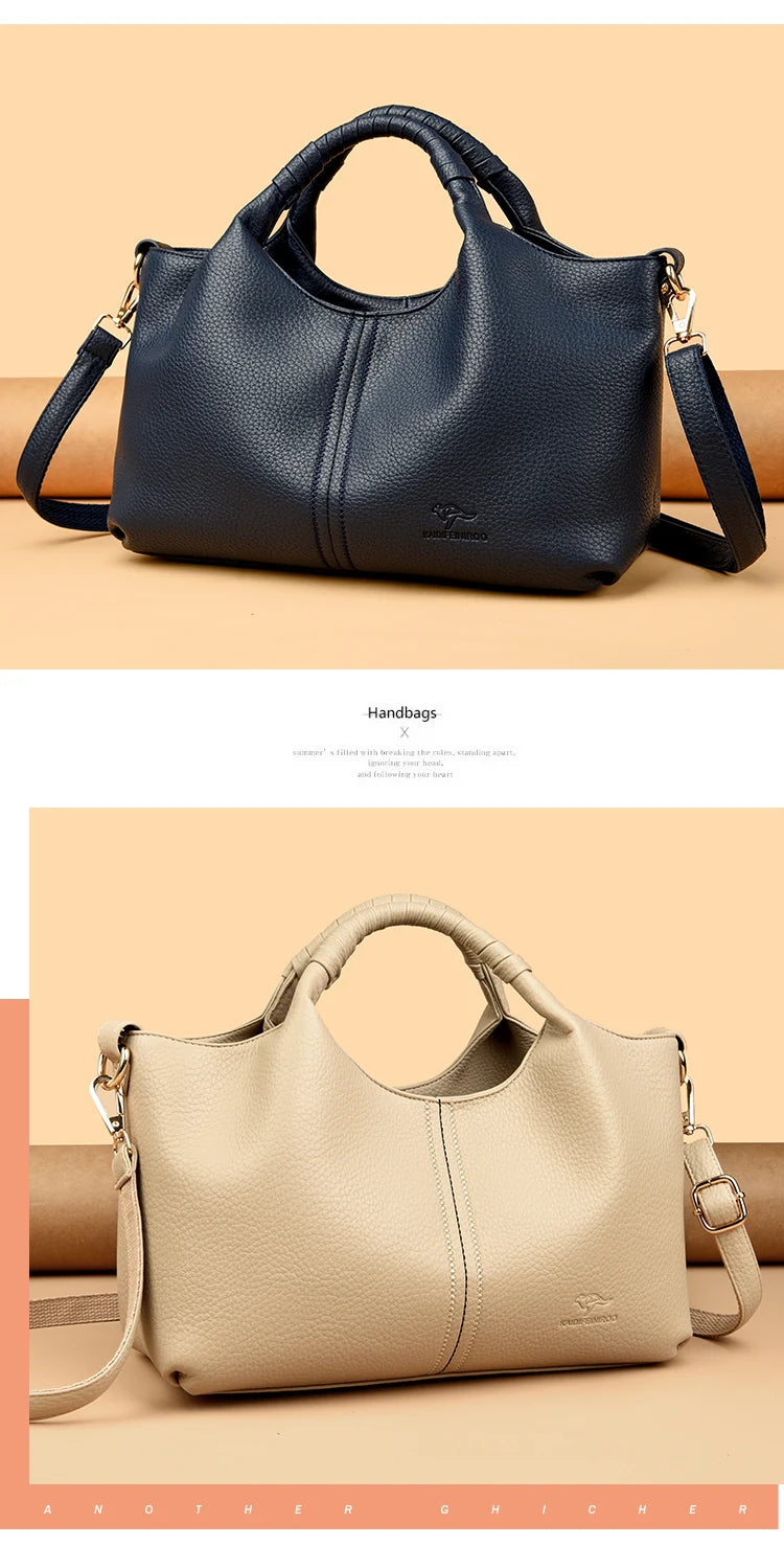 Women’s Soft Leather-Look Tote Bag | Elegant Daily Handbag