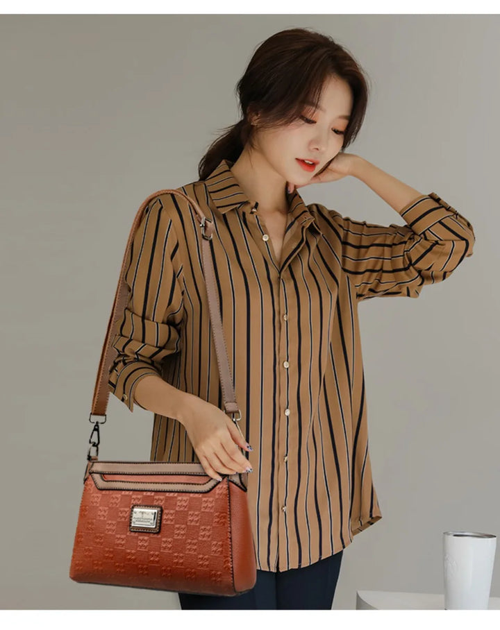 Women’s Plaid Shoulder Crossbody Bag | حقيبة نسائية بنقشة مربعات