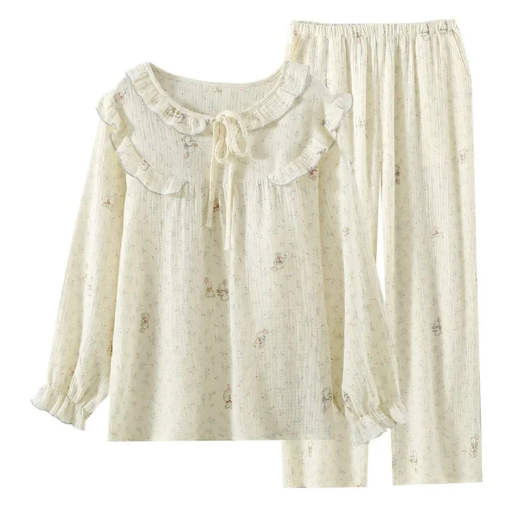 Women’s Cotton Pajama Set & Nightdress | بيجامة وجلابية قطنية للبيت - Floral