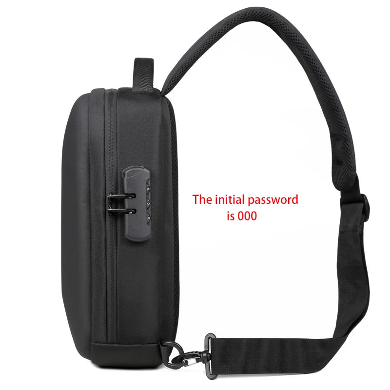Men’s Anti-Theft USB Chest Bag | حقيبة صدر رجالية مضادة للسرقة مع USB