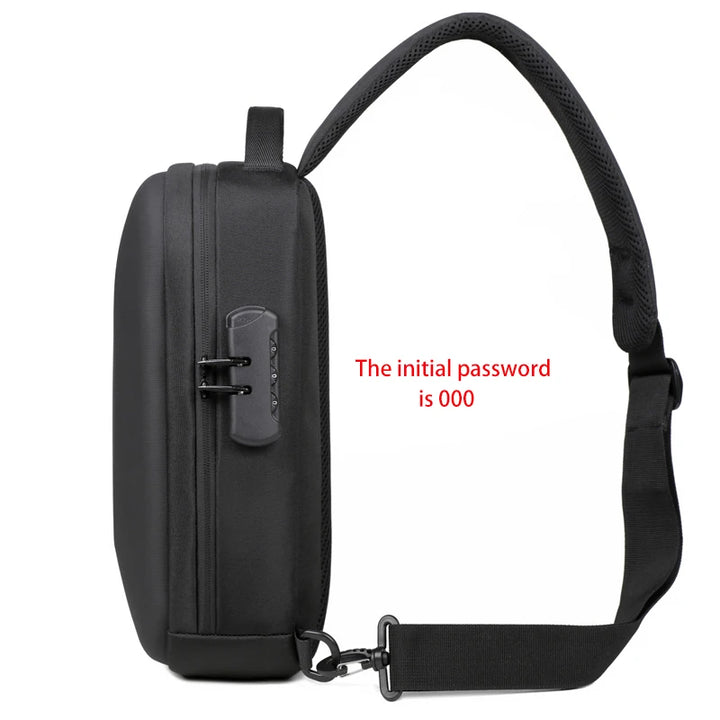Men’s Anti-Theft USB Chest Bag | حقيبة صدر رجالية مضادة للسرقة مع USB
