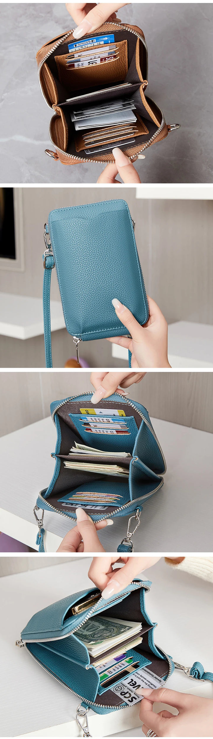 Women’s Multi-Function PU Phone Crossbody Bag | حقيبة هاتف نسائية متعددة الاستخدامات