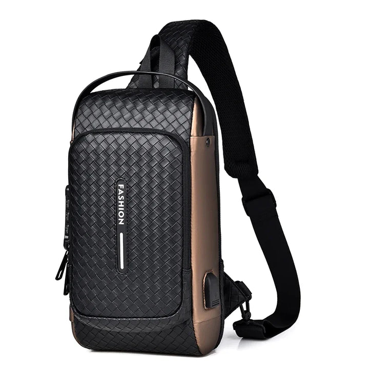 Men’s PU Anti-Theft Chest Bag | حقيبة صدر رجالية PU مضادة للسرقة