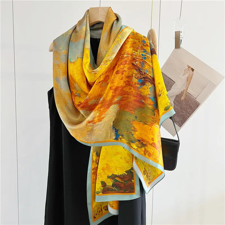 Women’s Pure Silk Shawl | Elegant Printed Long Drape