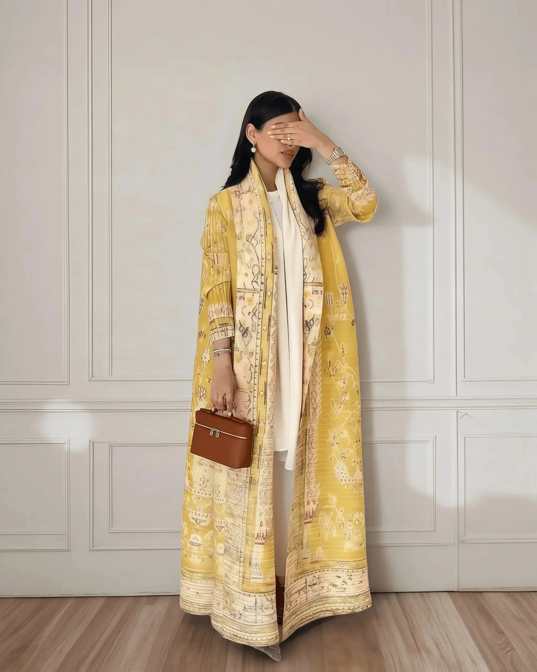 Printed Open Abaya | Elegant Lightweight Modest Wear