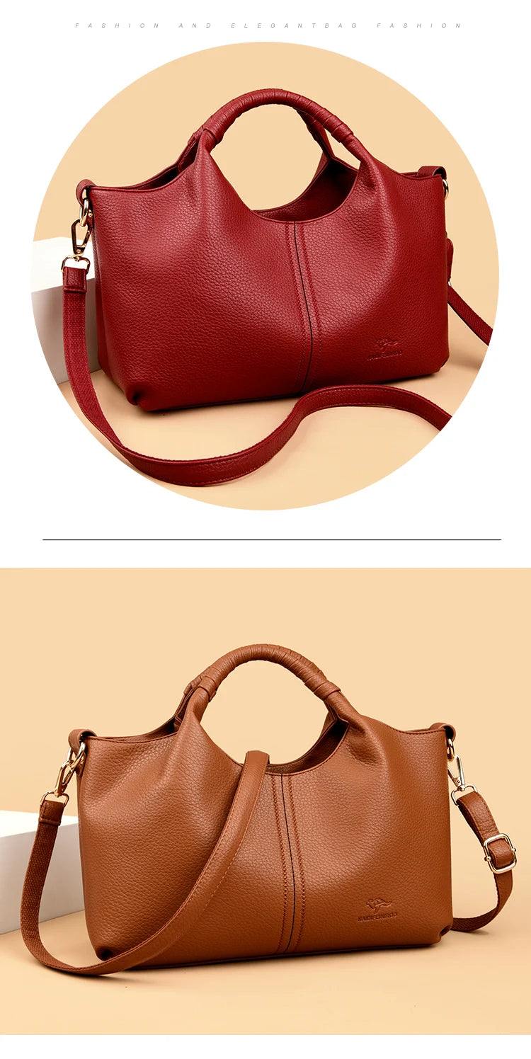 Women’s Soft Leather-Look Tote Bag | Elegant Daily Handbag