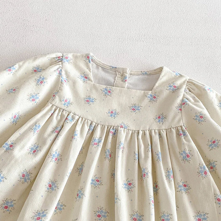 Girls’ Corduroy Princess Dress | فستان بناتي أنيق لعمر 2-6 سنوات - Floral
