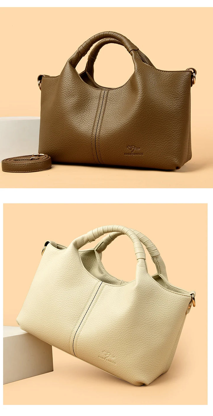 Women’s Soft Leather-Look Tote Bag | Elegant Daily Handbag