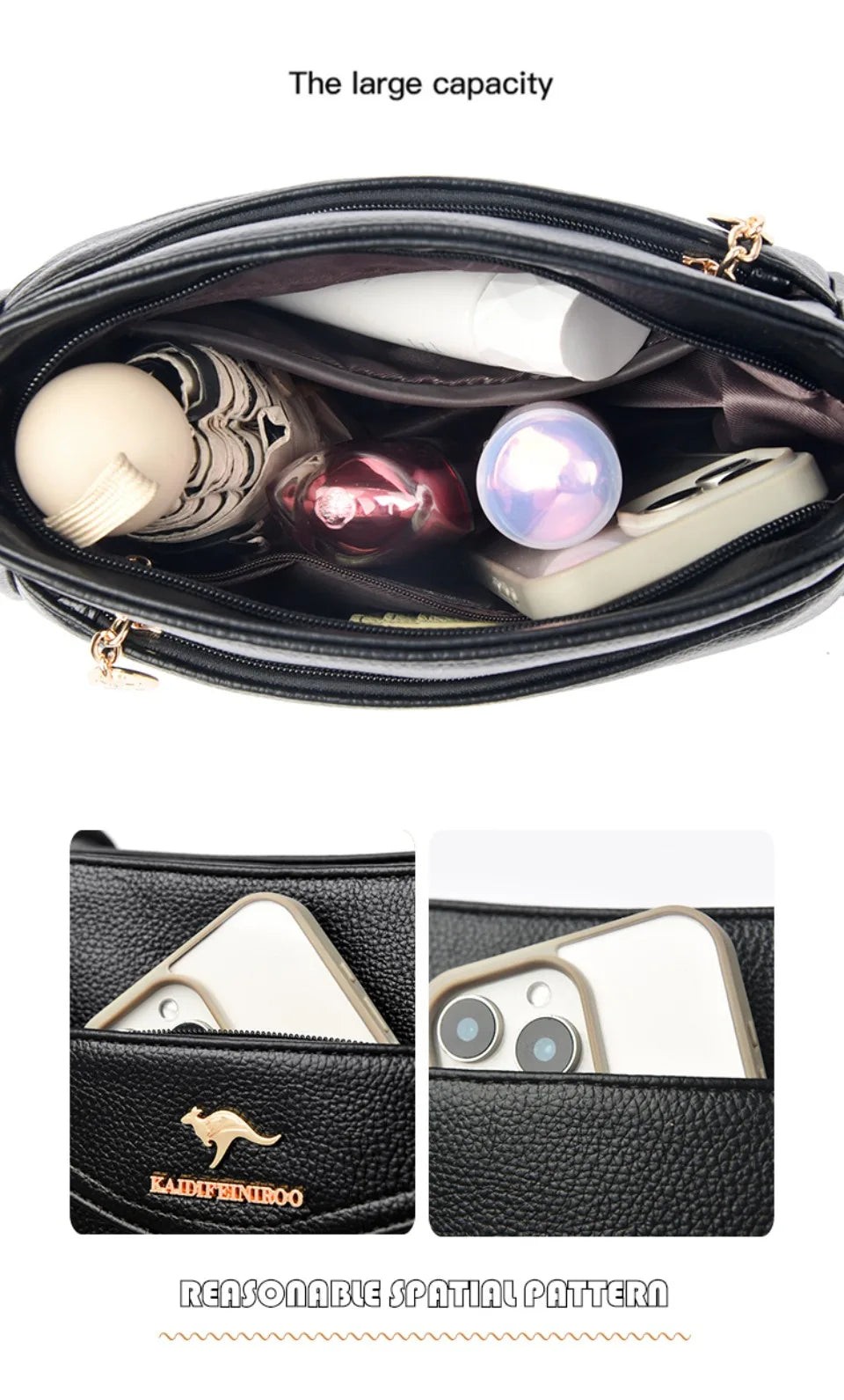 Women’s Soft Flap Shoulder Bag | حقيبة كتف نسائية ناعمة وعملية