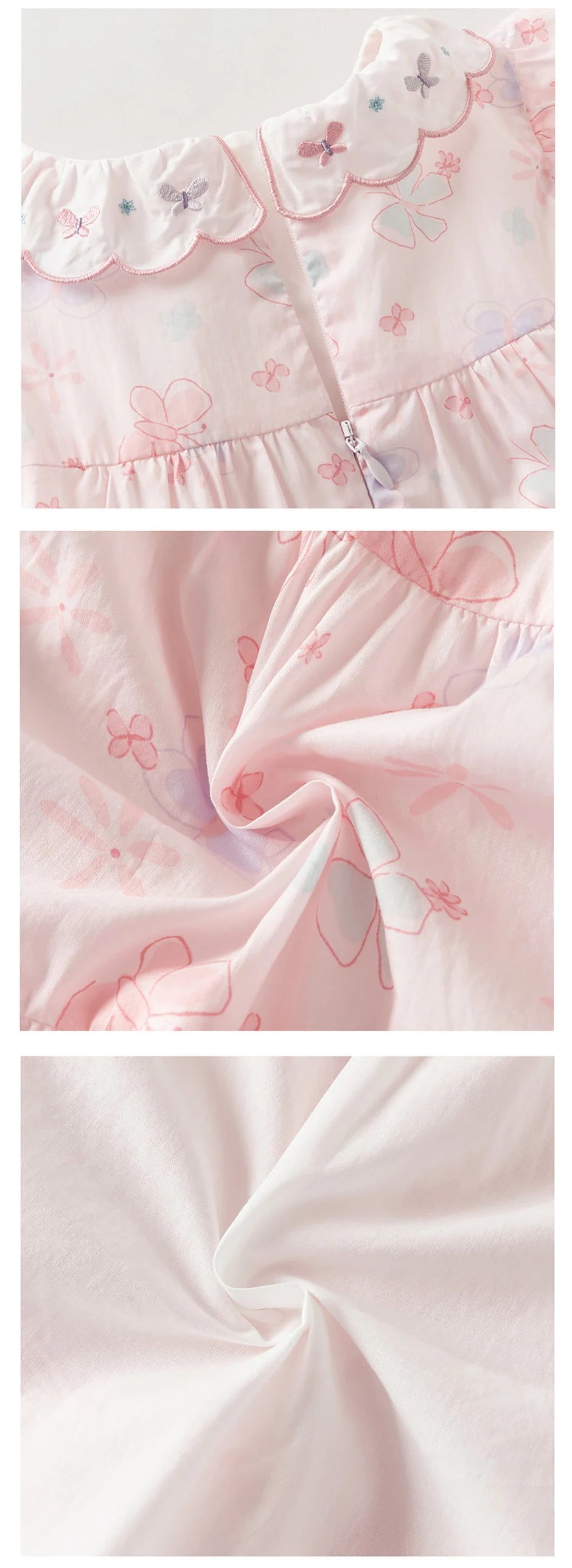 Girls Pink Butterfly Print Mesh Dress