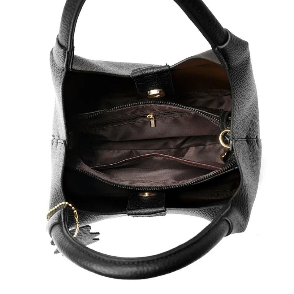 Women’s Soft Bucket Shoulder Bag | Elegant Top-Handle Tote