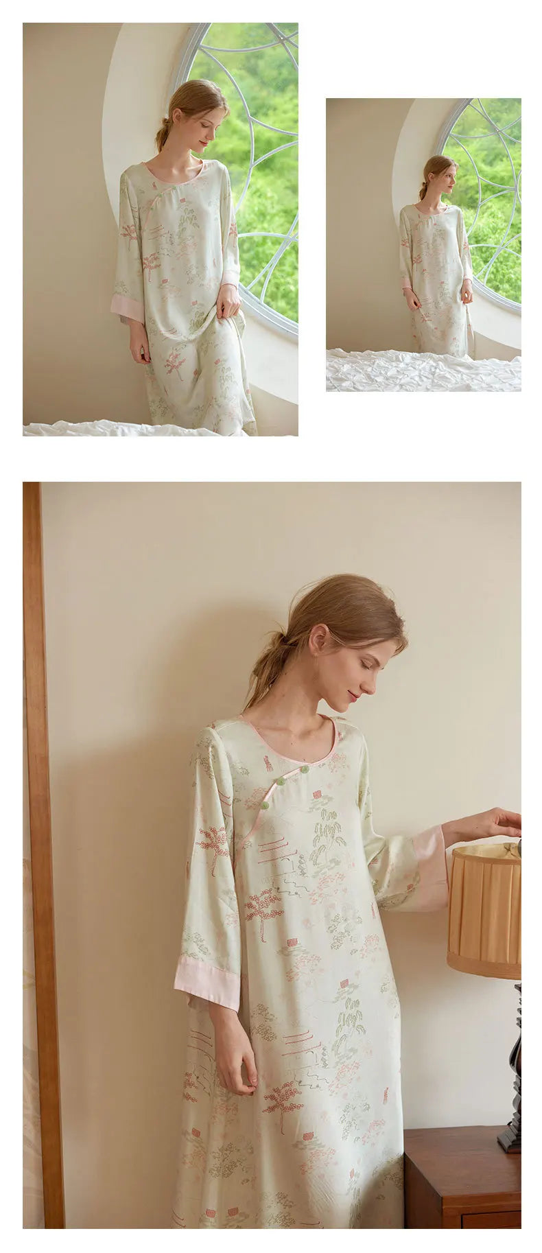 Women’s Satin Nightdress | جلابية ساتان نسائية للبيت - Retro
