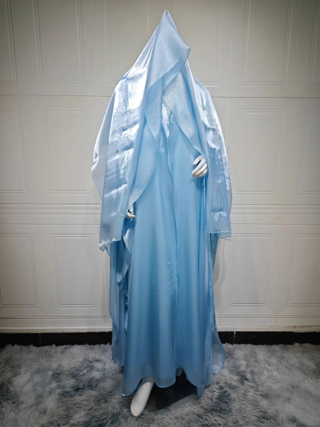 Abaya Open Front Satin Elegant Modest