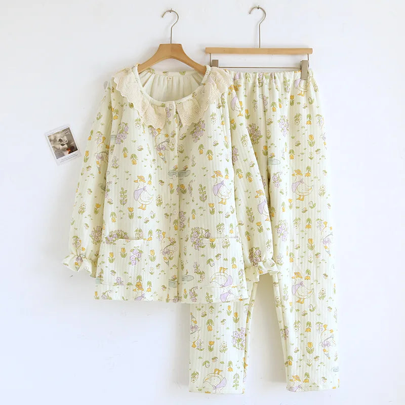 Women’s Cotton_Lounge_Active | بيجاما قطنية نسائية للبيت - Floral
