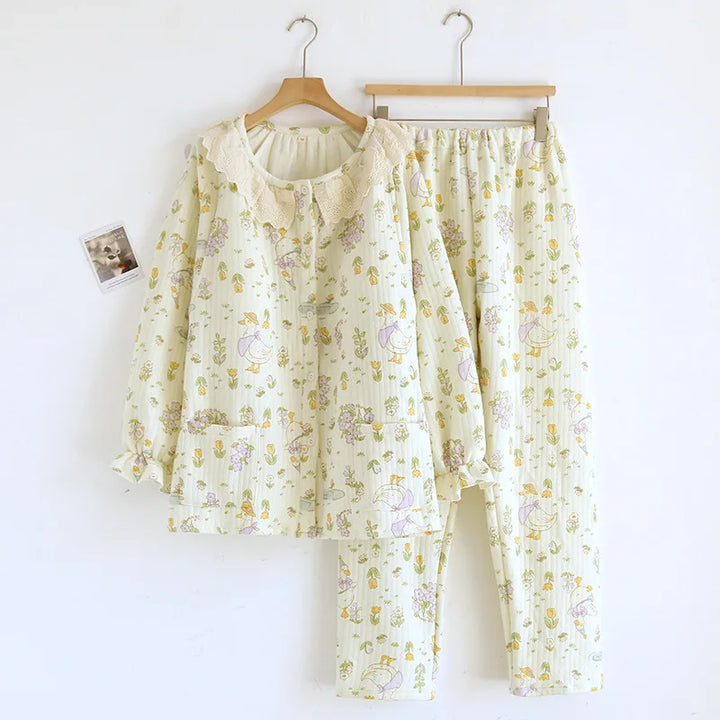 Women’s Cotton_Lounge_Active | بيجاما قطنية نسائية للبيت - Floral