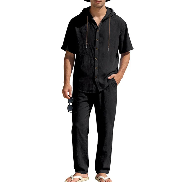 Men’s Summer Beach Set | Casual Short Sleeve Shirt & Shorts Outfit