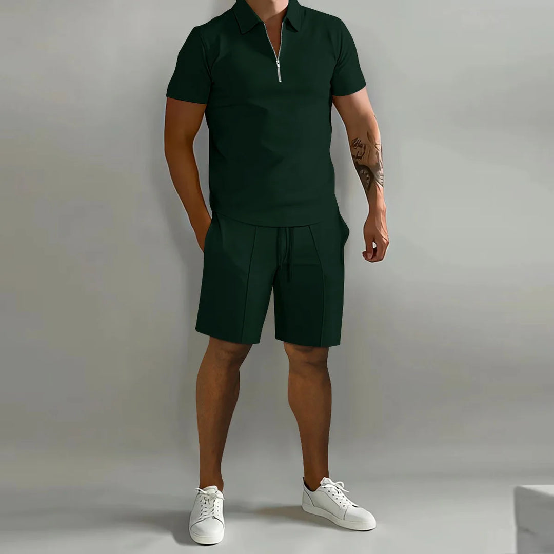 Men’s Summer Polo Set | Casual Short Sleeve Shirt & Shorts 2-Piece