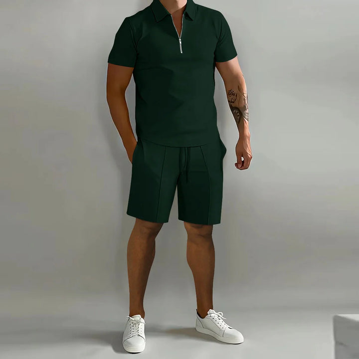 Men’s Summer Polo Set | Casual Short Sleeve Shirt & Shorts 2-Piece