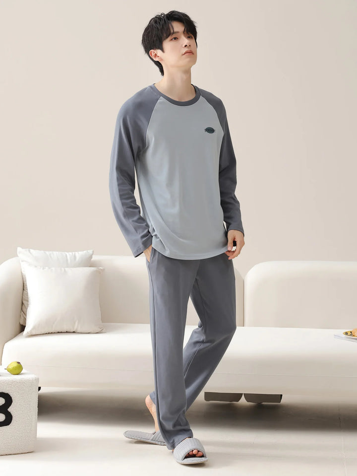 Men’s Cotton Pajama Set | Classic Long Sleeve Homewear