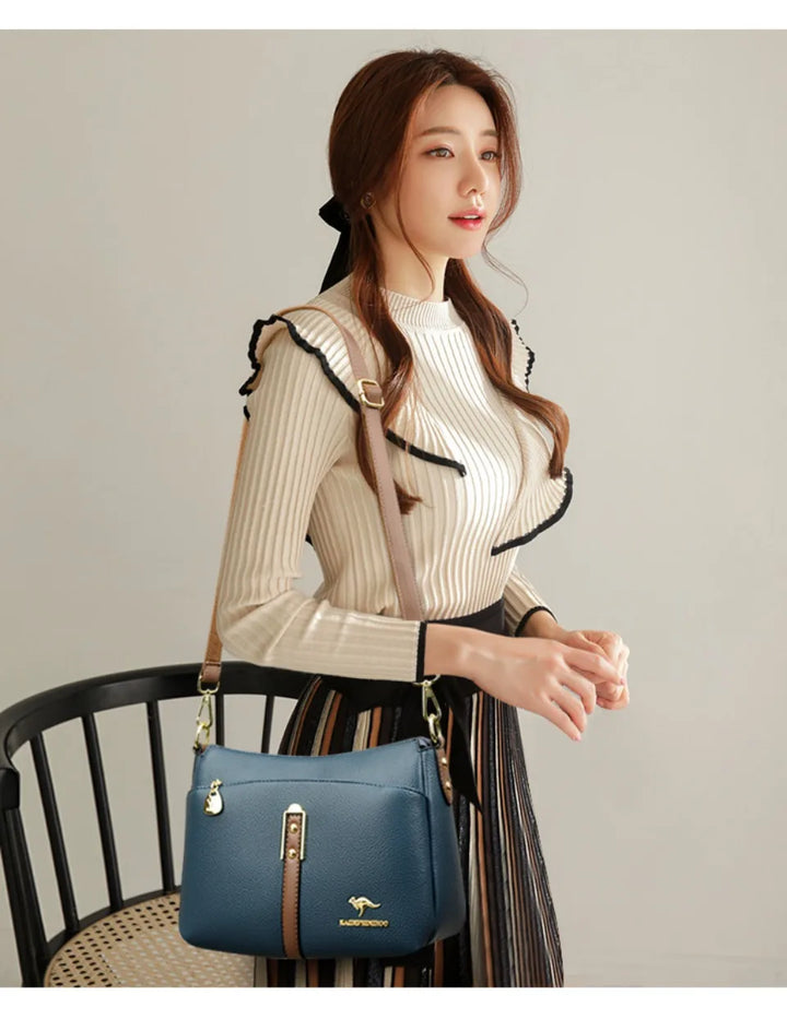 Women’s Three-Layer Shoulder Bag | Elegant Soft Crossbody