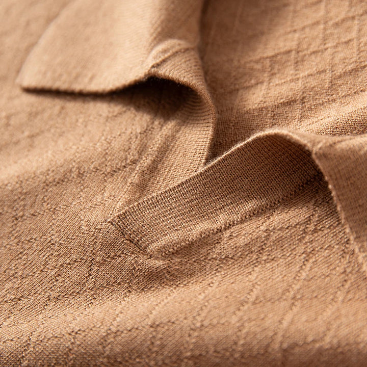 Men’s Mulberry Silk Knit Polo Shirt