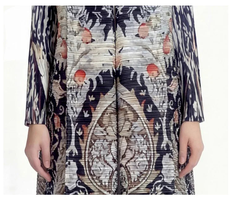 Women’s Pleated Printed Long Dress | فستان نسائي طويل بطبعات أنيقة
