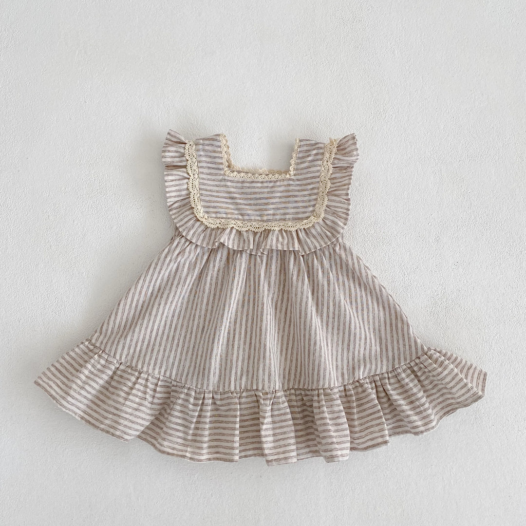 Girls Plaid Ruffle Summer Dress
