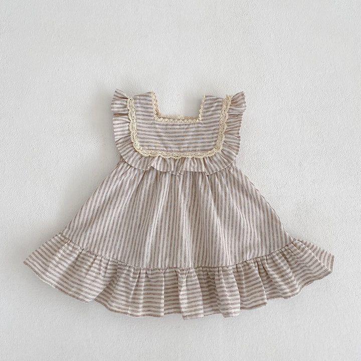 Girls Plaid Ruffle Summer Dress